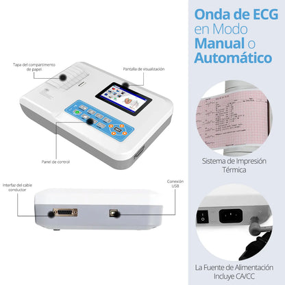 Electrocardiógrafo ECG 300G 3 Canales Contec VET - TOPMEDIC