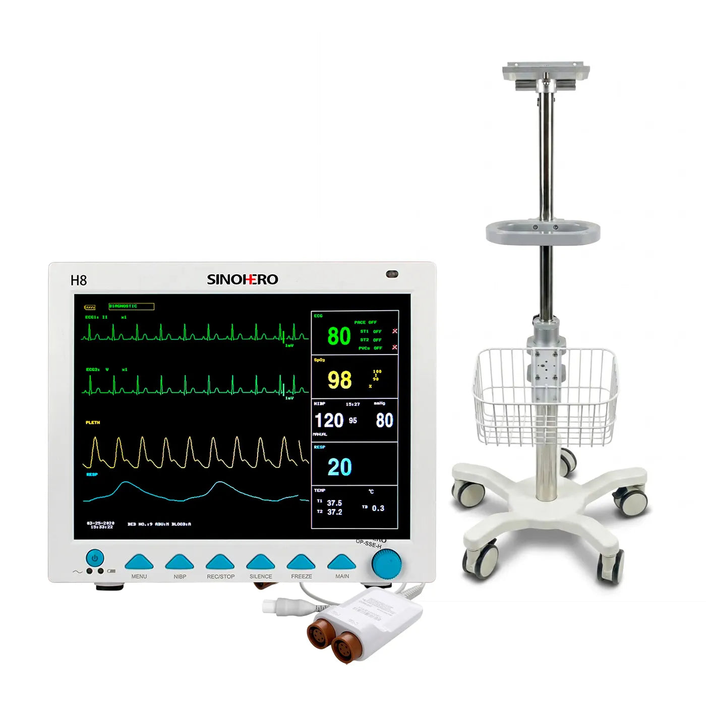 Monitor Multiparámetros Sinohero H8 + 2-IBP + Carro 1 Canasta