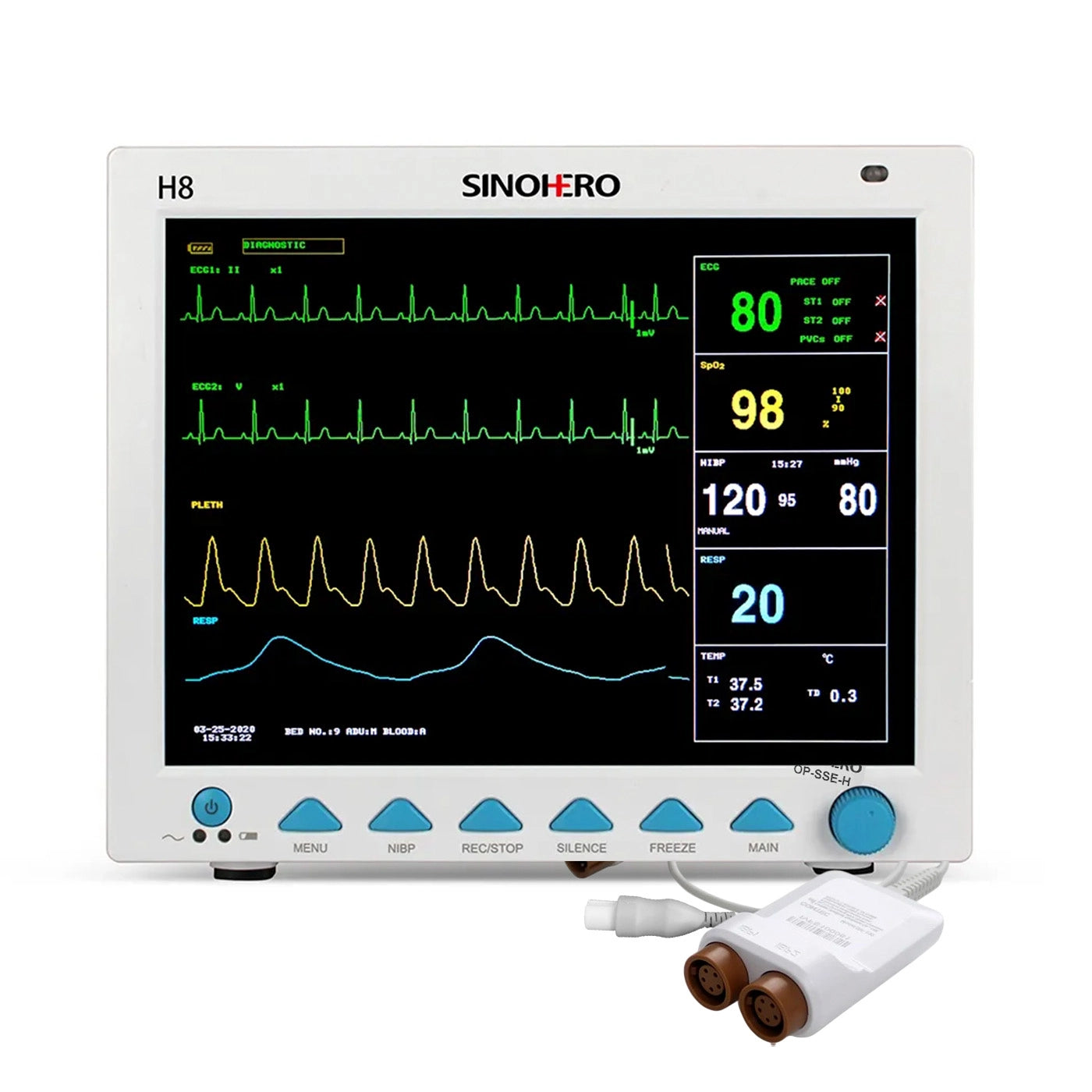 Monitor Multiparámetros Sinohero H8 con sensor 2-IBP