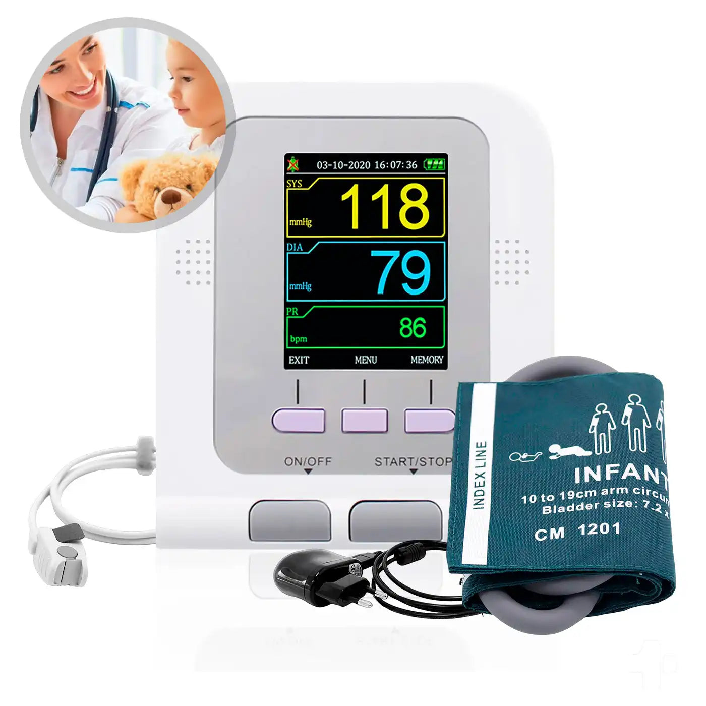 Monitor Signos Vitales Pediátrico Contec 08A con Oxímetro