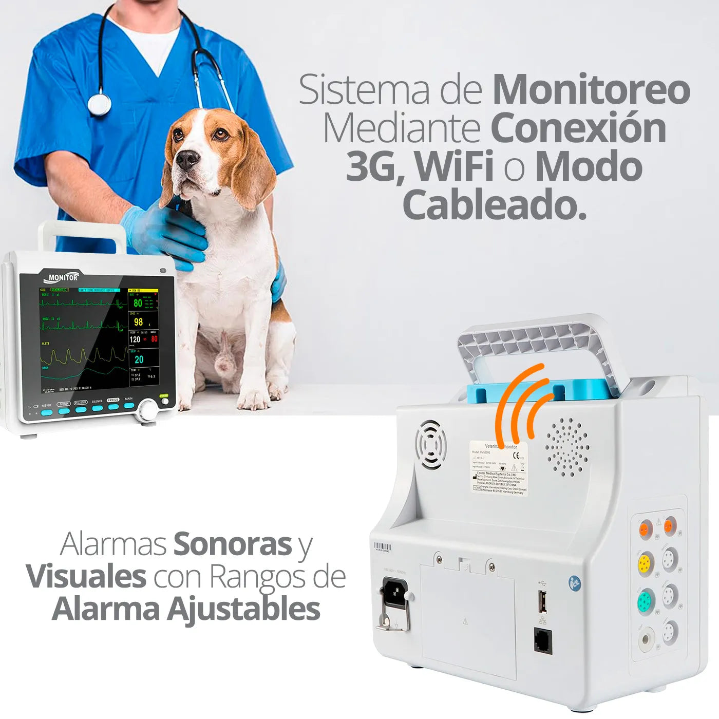 Signos Vitales Multiparámetro Contec CMS6000 VET - TOPMEDIC