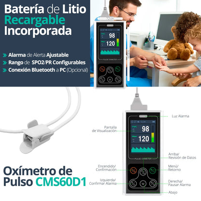 Oxímetro Saturómetro Contec CMS60D1 Pediátrico - TOPMEDIC