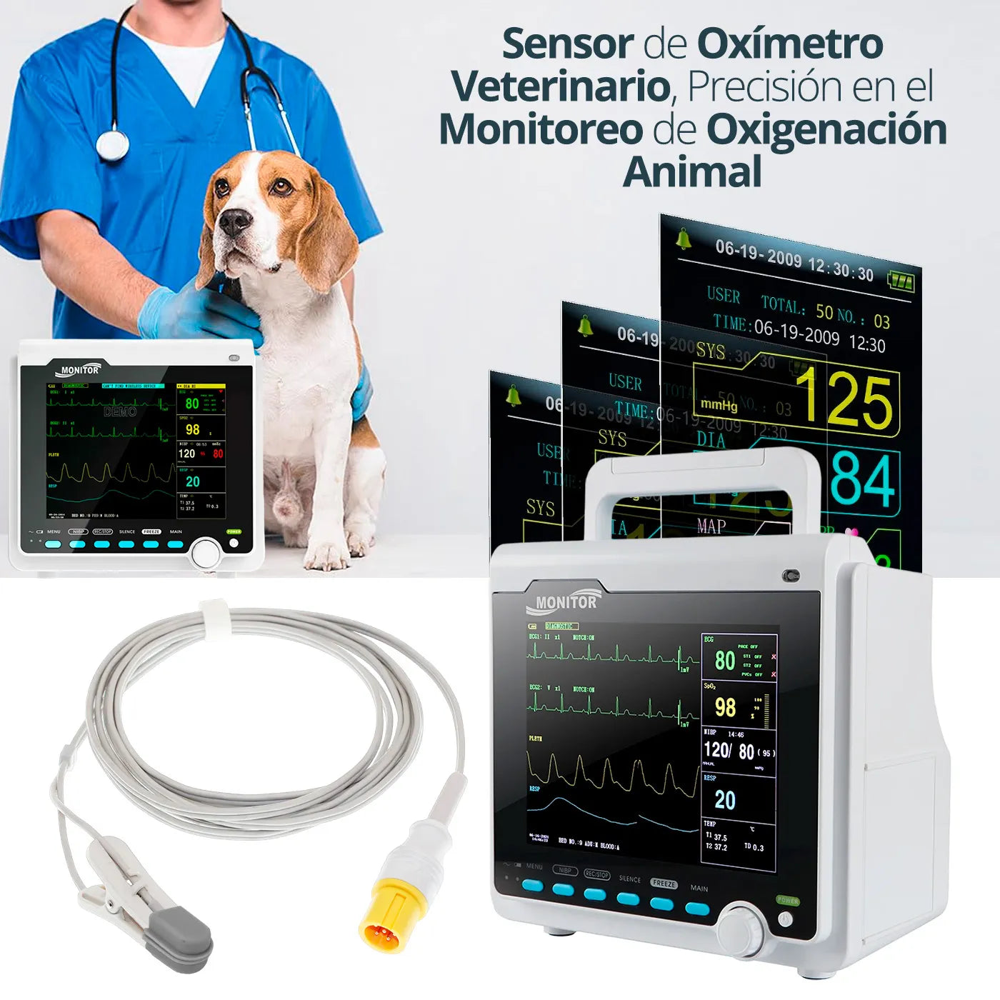 Oxímetro Contec CMS6000 VET - TOPMEDIC