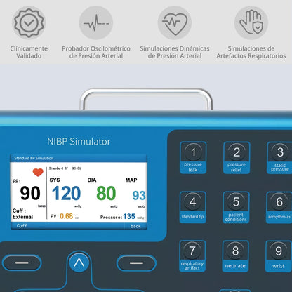Simulador MS200 NIBP con funciones de prueba de fugas y válvulas de alivio