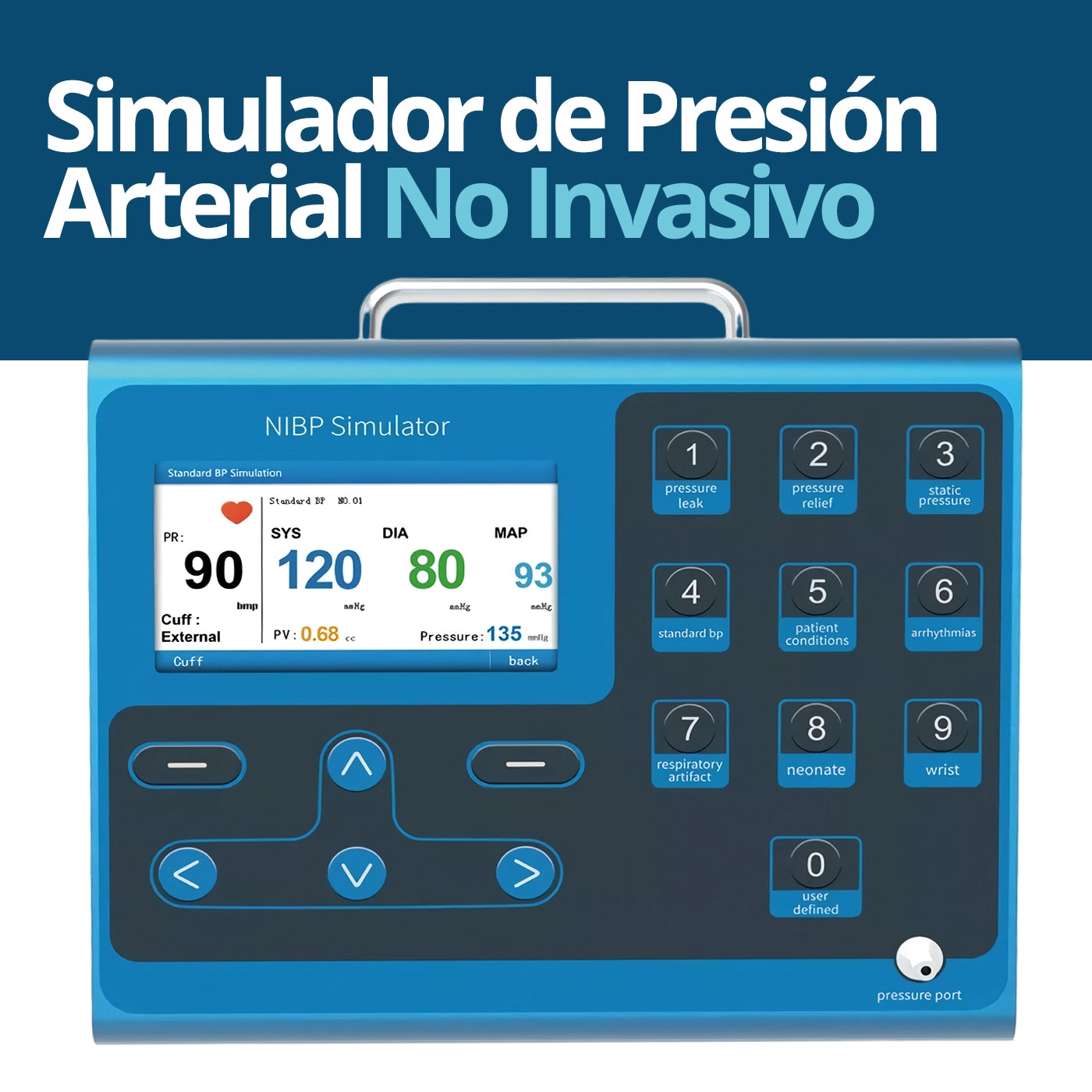 Simulador MS200 NIBP con funciones de prueba de fugas y válvulas de alivio