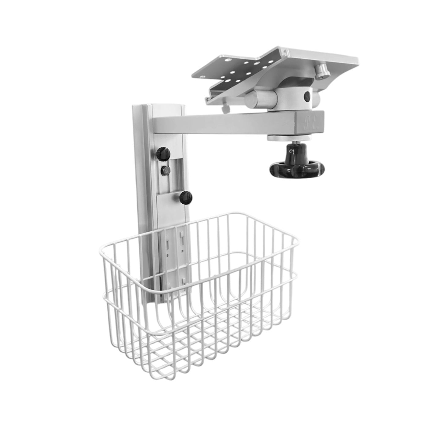 soporte de pared para monitor médico, ajustable, con cesta, acero inoxidable, montaje seguro, equipo médico