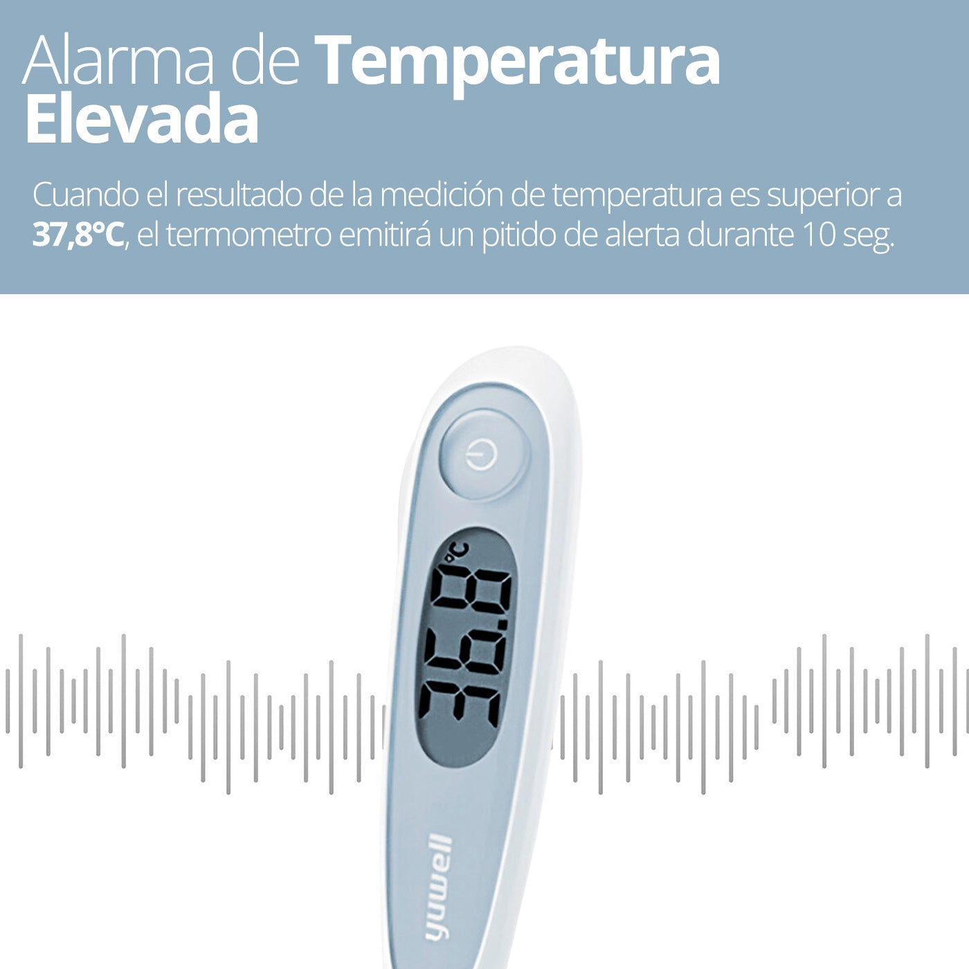 Termómetro digital con alarma de fiebre: Te avisa si la temperatura supera los 37,8 °C.