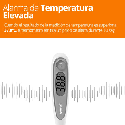 Yuwell YT-312 termómetro: Alarma de fiebre para detección temprana.