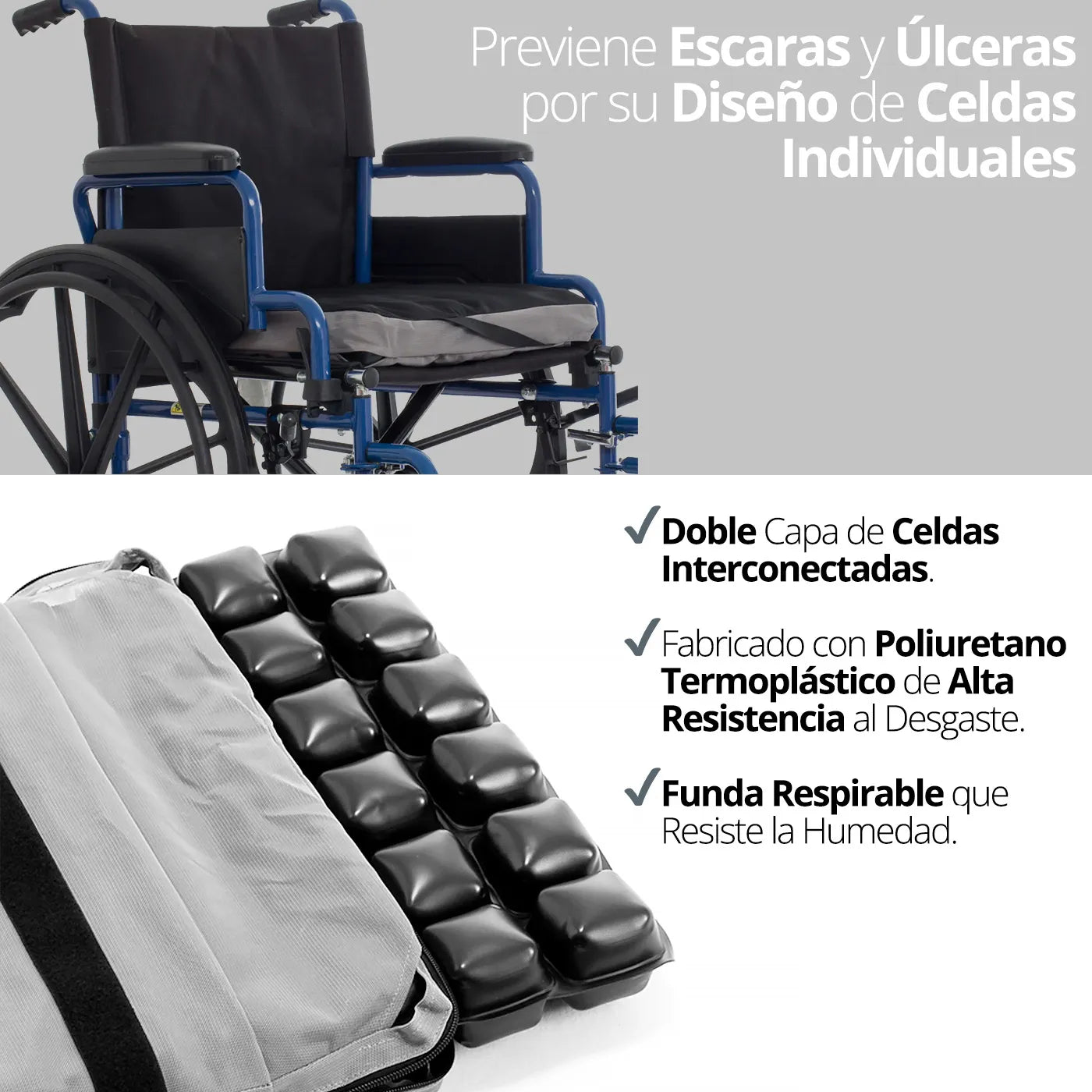 Cojín Ortopédico Antiescara Flotación Seca TheraAir TM270 - TOPMEDIC