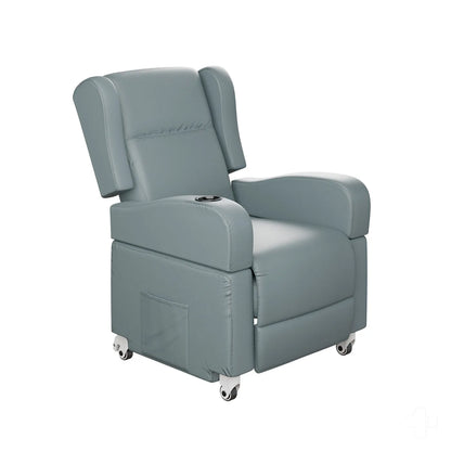 Primer plano del sillón TheraClassic mostrando el tapizado en PVC de alta calidad.