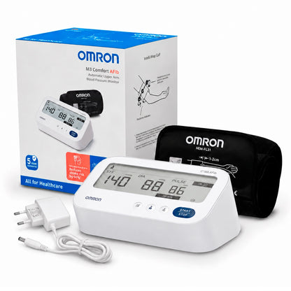 Tensiómetro Omron 7196 M3 Comfort AFib + Adaptador Eléctrico