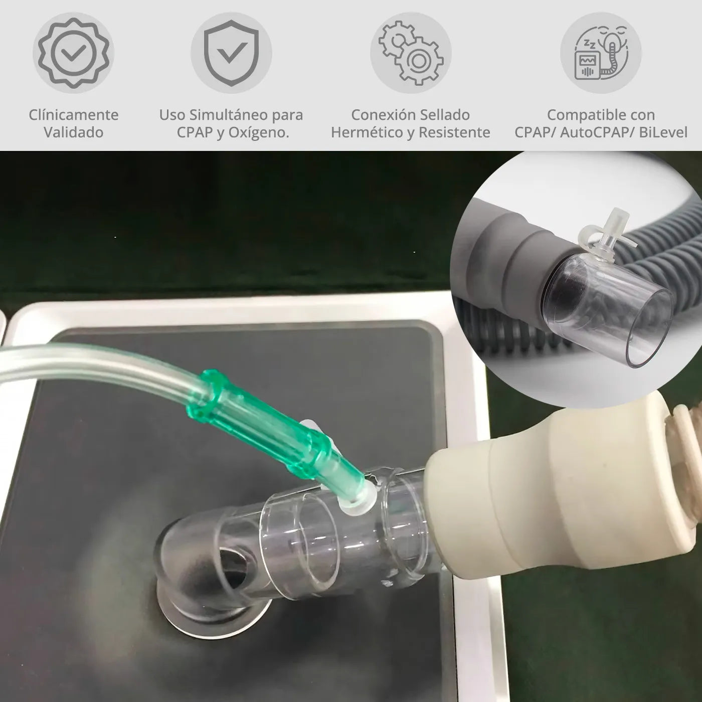 Tubo Adaptador para Oxígeno Cpap