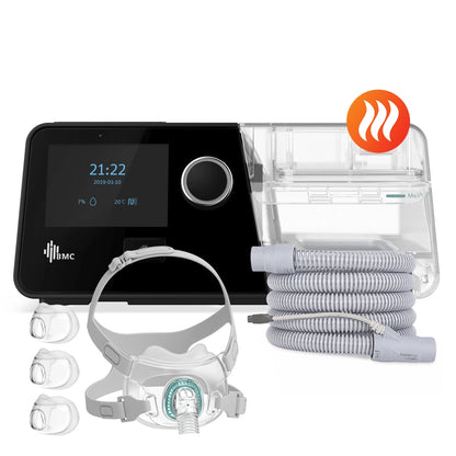 AutoCPAP BMC G3 A20 con máscara premium oronasal F6 de 3 tallas y tubo calefaccionado