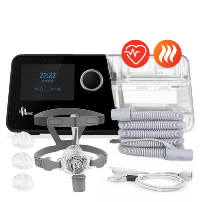 AutoCPAP BMC G3 A20 con oxímetro, máscara nasal N5 de 3 tallas y tubo calefaccionado