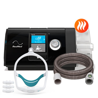AutoCPAP ResMed AirSense 10 con máscara premium BMC P6S de 3 tallas y tubo calefaccionado