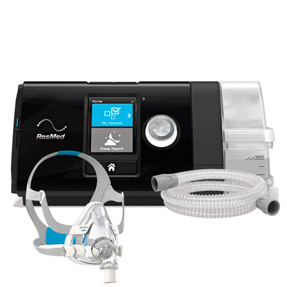 AutoCPAP ResMed AirSense 10 con máscara oronasal ResMed F20 y tubo estándar
