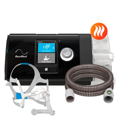 AutoCPAP ResMed AirSense 10 con máscara nasal ResMed N20 y tubo calefaccionado