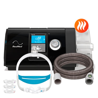 AutoCPAP ResMed AirSense 10 con máscara nasal ResMed N30i y tubo calefaccionado