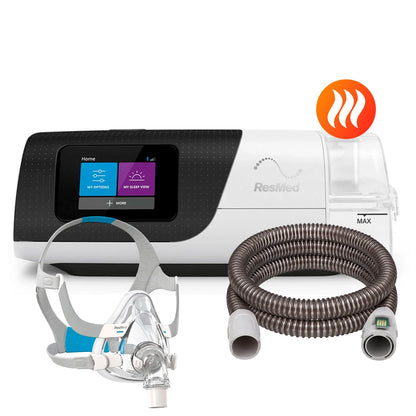 AutoCPAP ResMed AirSense 11 con máscara oronasal ResMed F20 y tubo calefaccionado