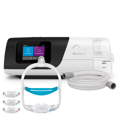 AutoCPAP ResMed AirSense 11 con máscara Nasal Pillows ResMed P30i de 3 tallas y tubo estándar