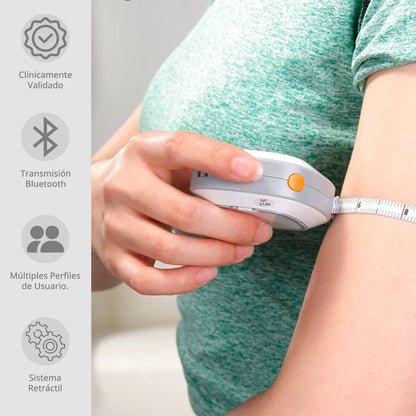 Cinta métrica inteligente Senssun para medición y seguimiento de circunferencias corporales.