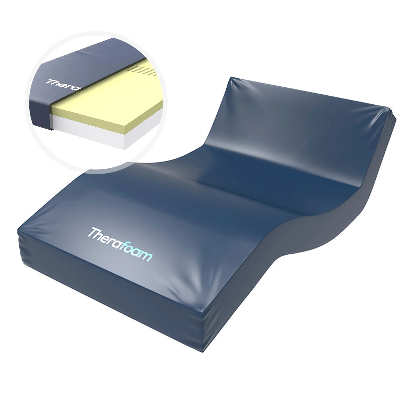 Colchón antiescaras TheraFoam de doble espuma Memory Foam con funda impermeable para camas clínicas.
