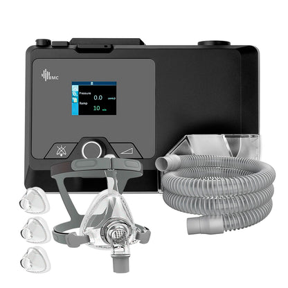 CPAP Automático BMC G2S A20 con máscara oronasal f5 de 3 tallas, para terapia respiratoria domiciliaria