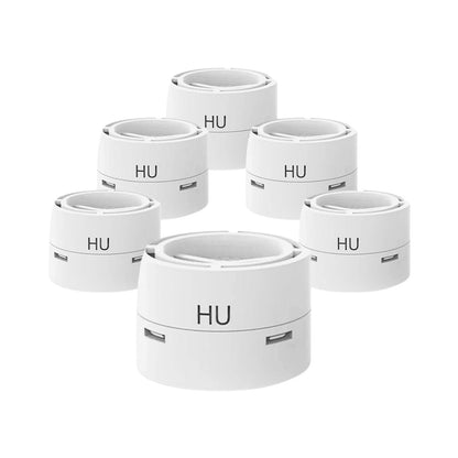 Seis filtros HU Plus para máscara nasal P2H BMC utilizados para humidificación sin agua durante la terapia CPAP.