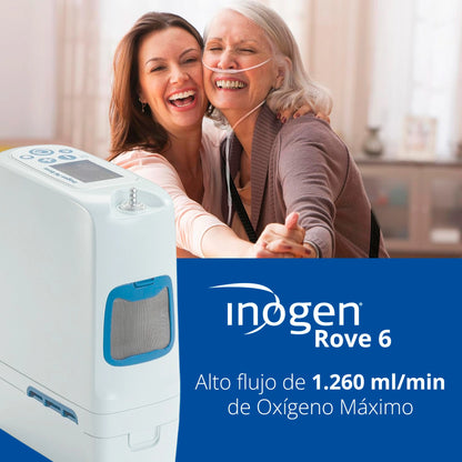 Concentrador de oxígeno portátil Inogen Rove 6 con tecnología para oxigenoterapia