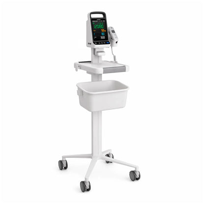 Equipo multiparámetro Yuwell CM100 en soporte con ruedas ideal para clínicas y hospitales