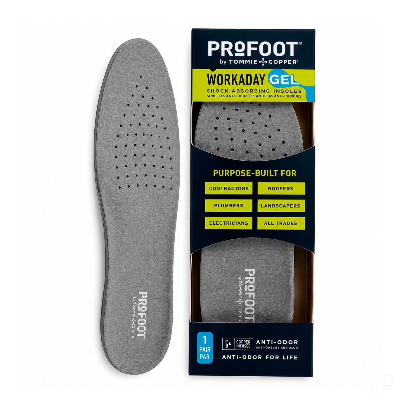 Plantillas Profoot Workday Gel con amortiguación para jornadas de trabajo de alto impacto